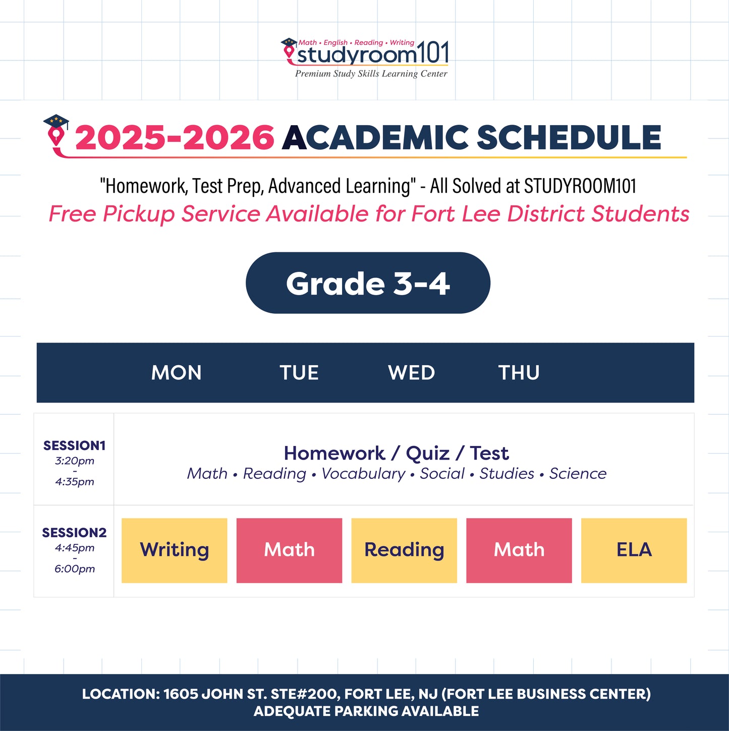 2025-2026 Academic Program [Grade 3-4]