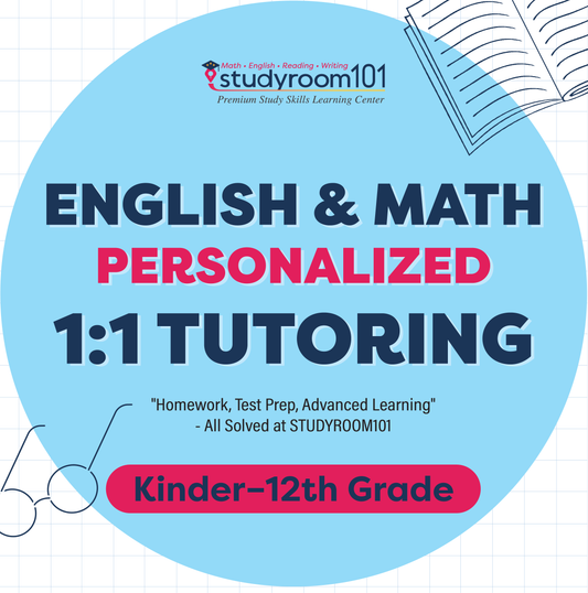 English & Math Personalized 1:1 Tutoring (Kinder–12th Grade)